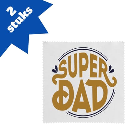 Akyol - super dad brillendoekjes - Vader - papa - vaderdag - cadeau - verjaardag - kado - 17,8 bij 17,8 cm - 2 stuks
