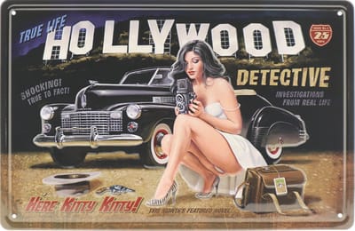Wandbord – Hollywood - Pin Up Girl - Retro - Wanddecoratie – Reclame bord – Restaurant – Kroeg - Bar – Cafe - Horeca – Metal Sign – 20x30cm