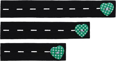 Be Mammy - Damesbroekverlenging Rubber – 3-Pack – Zwart/Groen - BE-BE20-126-BB-N