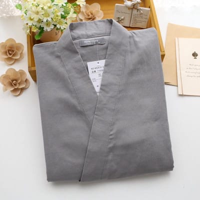 Heren Lente- en Zomerpyjama Tweedelige Set 100% Katoen Effen Eenvoudig Grote Maat Huiskledingset voor Heren L gray