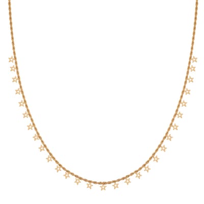 Essentialistics - Ketting met veel open sterretjes - Volwassenen - Goudkleur - Stainless steel (verkleurt niet) - Verlengkettinkje