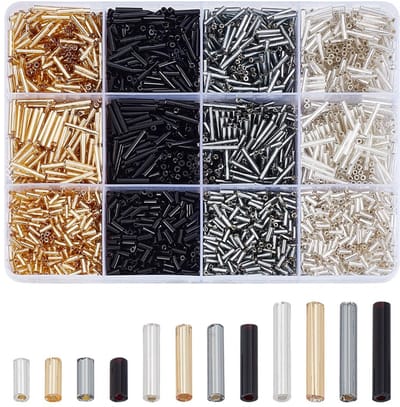 3000 stuks glazen bugel kralen 12 stijlen buiskralen kit zaad losse spacer kralen kleine ambachtelijke kralen voor doe-het-zelf armband kettingen oorbel sieraden maken, gat: 0,5 mm