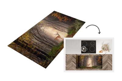 Keukenloper - Loper keuken - Hert - Boom - Bos - 120x60 cm - Keukenloper vinyl