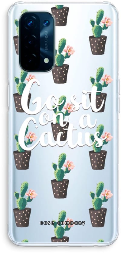 Case Company® - Hoesje geschikt voor Oppo A74 5G hoesje - Cactus quote - Soft Cover Telefoonhoesje - Bescherming aan alle Kanten en Schermrand