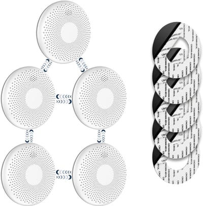 SAVS CS11R Draadloos koppelbare combimelder 5-pack - SafeLink - Rook en koolmonoxide - 10 Jaar batterij - Geen LED lampje - Rookmelder en koolmonoxidemelder met extra dun design - Rook én CO melder koppelbaar - Montage zonder boren