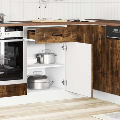 vidaXL - Onderkast - Kalmar - bewerkt - hout - gerookt - eikenkleurig