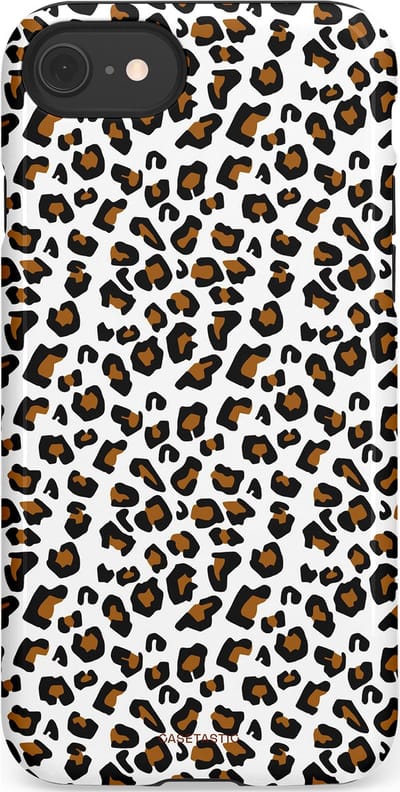 Casetastic Hoesje Geschikt voor Apple iPhone 7/8/SE - Stijlvolle Beschermende Duo-layer Case - Panter abstractie