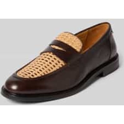 Loafers van leer met label in reliëf model 'Lozham'