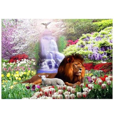 5D Diy Diamond Schilderen Kruissteek Leeuw Schapen Diamant Borduren Waterval Landschap 20X30CM black
