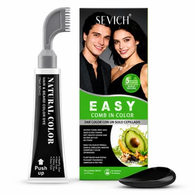 Haarverf - Voor Haar & Baard - Zwart - Dekt Grijze Haren - Natuurlijke Kleur - 80ml - 2 Stuks