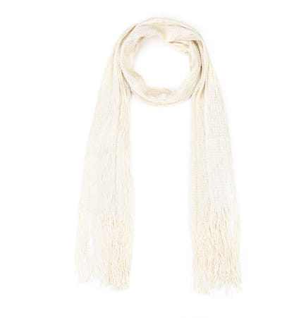 Luxe Lurex Sjaal met Lange Franjes (195x45cm) - Lichtgoud