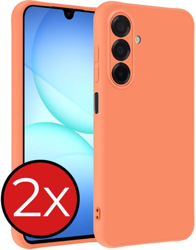 Hoesje - 2 Stuks - Geschikt voor Samsung Galaxy A17 - Sterk & Shockproof - Telefoonhoes - Back Cover - Case Siliconen - Telefoon Hoes - Perzik
