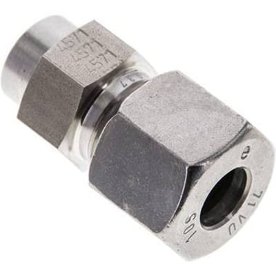 10S & 15mm RVS Rechte Snijringkoppeling Lasverbinding 600bar ISO 8434-1
