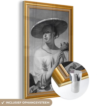 MuchoWow® Glasschilderij 40x60 cm - Schilderij acrylglas - Kunst - Schilder - Lijst - Goud - Foto op glas - Schilderijen