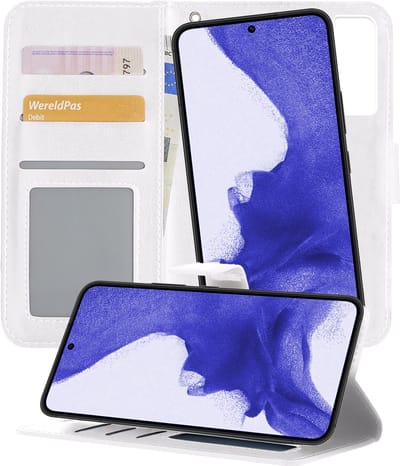 Hoesje - 2 in 1 - Geschikt voor Samsung Galaxy S22 Plus - Met Uitneembare Hard Cover - Kunstleer - Bookcase - Wallet Case - Met Pasjeshouder - Book Case - Uitneembaar - Pashouder - Telefoonhoes - Wit