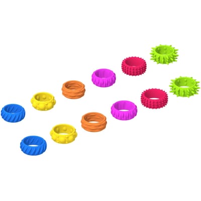 5/6/12 Stuks Stressverlichtend Speeltje Armband Ring Steen Textuur Sensorisch Fidget Speelgoed voor Volwassenen kinderen Autisme multi