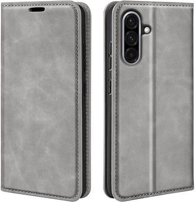 MobyDefend Hoesje - Geschikt voor Samsung Galaxy A36 / Galaxy A56 - Luxe Wallet Bookcase (Magnetische Sluiting) - Grijs