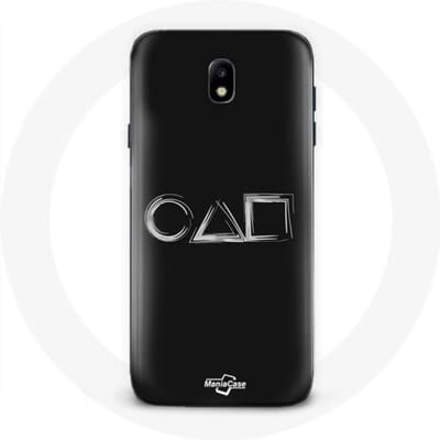 Coque - Samsung - Galaxy J3 2017 - Souple - Noir - Squid Game - Logo Symboles noir