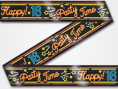 Paperdreams - Neon Party Tape - Happy 16 (12 m)