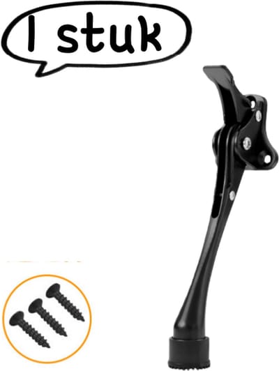 1 stuk - Deurstopper - Deurstopper met voetpedaal - Deurvanger met verborgen anti-botsingsvoetpedaal - Deurstopper met één knop en voetbediening - Groot - Zwart