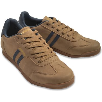 Lambretta Tackle Heren Taupe/Navy Sneakers