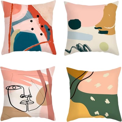 Decoratieve Kussenhoezen 45 x 45 cm - Set van 4 met Onzichtbare Rits voor Woonkamer en Slaapkamer, Ideaal voor Sofa en Bed