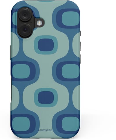 Casetastic hoesje geschikt voor Apple iPhone 16 - MagSafe - Dubbellaagse bescherming - Vintage Flow - Fashion Case - Petrol Saliegroen