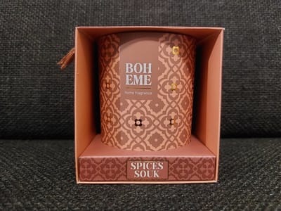Luxe Geurkaars in Glas - Boheme Fragrance - Spices Souk | Kaars met print op glas - Luxe Geuren - Geurkaars in Glas