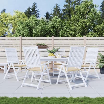 JUDYY Kussens voor tuinstoelen, 6 stuks, beige, 40 x 40 x 3 cm, van stof, kussen voor buitenmeubels, kussens voor tuinstoel-314009