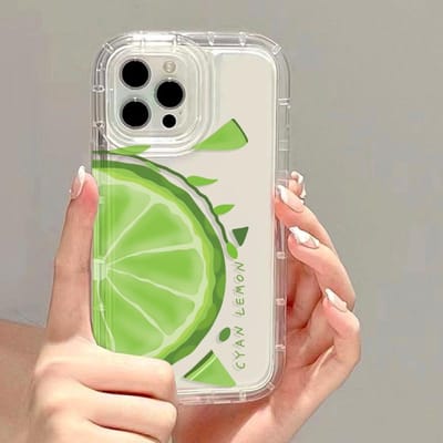 Coque Transparente Fruit Citron Pour Coque iPhone 16 iPhone 13 11 12 14 15 16 Pro Max 7 8 Plus X XR XS Max SE Housse de Téléphone Antichoc For iPhone 16Pro Max white
