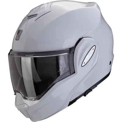 Scorpion Exo-Tech Evo Pro Solid Light Grey - Systeemhelm - Maat XXL - Motorhelm - ECE 22-06 gekeurd