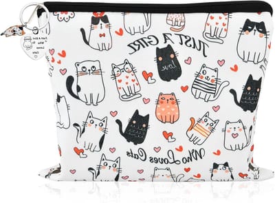 Make-up Tas met Sleutelhanger, Perfect Cadeau voor Kattenliefhebbers, Waterdicht en Draagbaar voor Reizen en Dagelijks Gebruik