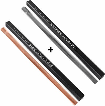TIG-lasstaven SET STAHLWERK staal / roestvrij staal / Ø 1,6 mm x 500 mm / elk 1 kg inclusief opbergdoos