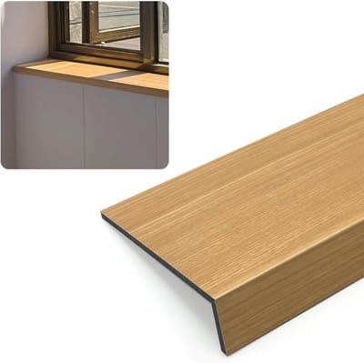 Vensterbankafwerking - Afdekplaat vensterbank - Vensterbank beschermen - Eikenhouten nerf motief - 60x12cm - Naturel