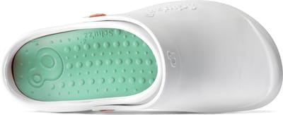 Schu'zz Schuzz damesklompen voor beroepsgebruik PROTEC Femme effen wit & aqua / wit