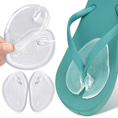 Voorvoet Gel Inlegzolen Voor Slipper I Anti-Slip Inlegzool Slippers I Steunzooltjes Voorvoet I Siliconen I 1 Paar I Transparant