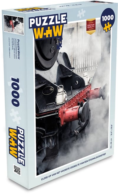 Puzzel Close-up van het voorste gedeelte van een stoomlocomotief - Legpuzzel - Puzzel 1000 stukjes volwassenen