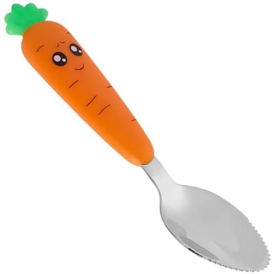 Mignon dessin animé carotte bébé fourchette cuillère Gadgets en acier inoxydable enfant en bas âge alimentation vaisselle couverts enfants ustensile vaisselle Carrot Spoon with fork