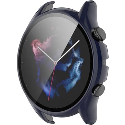 Boîtier Protecteur d'Écran pour Montre Connectée Boîtier de Montre Connectée avec Protecteur d'Écran pour Amazfit GTR3 Bleu gray