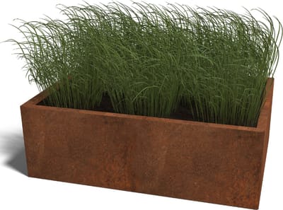 Cortenstaal plantenbak - Rechthoek - 120x80x40cm - Roestkleur - Zonder bodem - MySteel