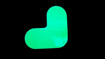 Hoekstuk - Glow in the dark Glow-in-the-dark (fotoluminescent) 190 x 190 mm Anti-slip-vloersticker