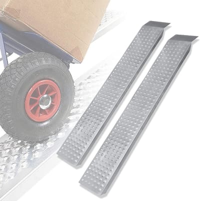 2x Gegalvaniseerde Oprijplaten 400kg - Antislip Oprijrampen voor Motorfiets, Grasmaaier en Aanhangwagen