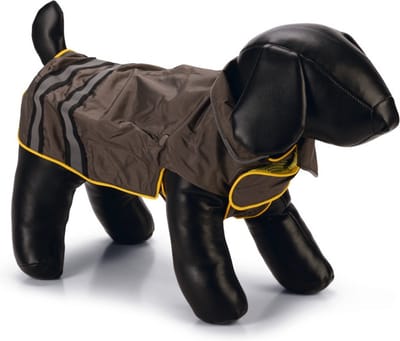 Beeztees - Hondenjas - Regenjas - Waterproof - Kleur: Grijs/Geel - 24 cm