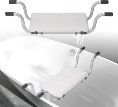Antislip badkuipstoel voor senioren - Uittrekbare zitplank 72-82 cm, 120 kg draagkracht