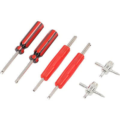 6 Stuks Bandventielsteel Reparatiegereedschap Dubbel Enkelkop Ventielkernverwijderaar Kit voor Camper Auto Fiets red