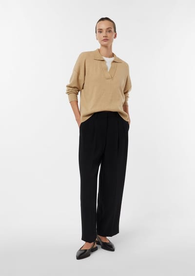 Plissé broek casual fit dames COMMA