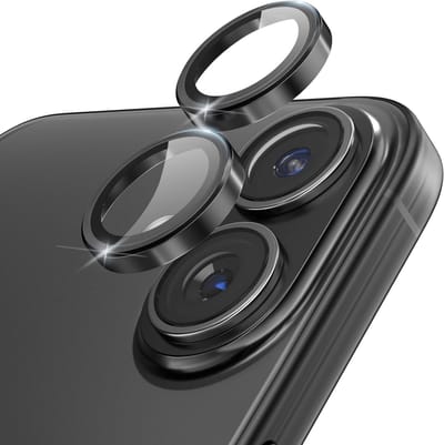 SnelShoppen - iPhone 17 Camera Lens Protector, Ultra-HD Tempered Glas Bescherming, 1 Seconde Installatie, Case-Vriendelijk, Zwart, Geschikt voor Fotog