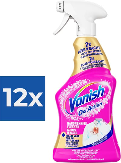 Vanish Oxi Action Gold Vlekverwijderaar Spray - 500ml x12 - Voordeelverpakking