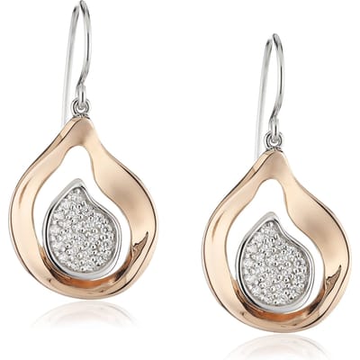 Orphelia Dames 925 Sterling Zilveren Oorbellen - Zilver/Rozen ZO-5194