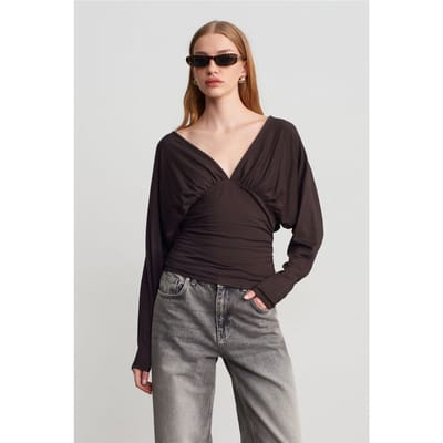 Slim Fit V-hals Wikkeltop